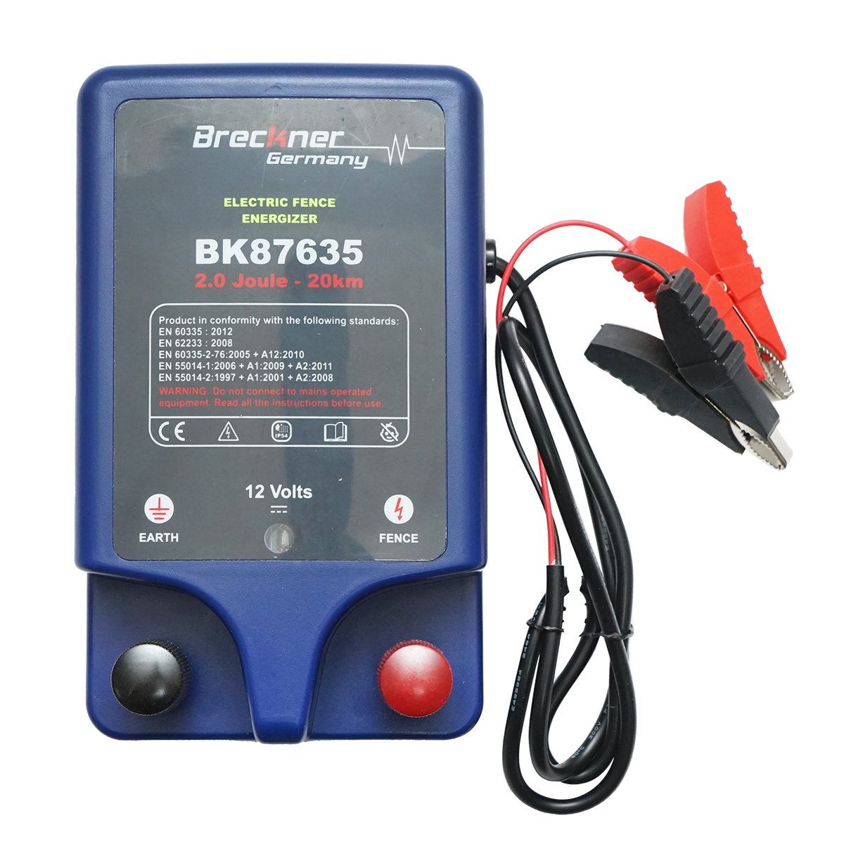 Generator impulsuri 12V max 2 Joule 20km cu impamantare pentru gard electric Breckner Germany